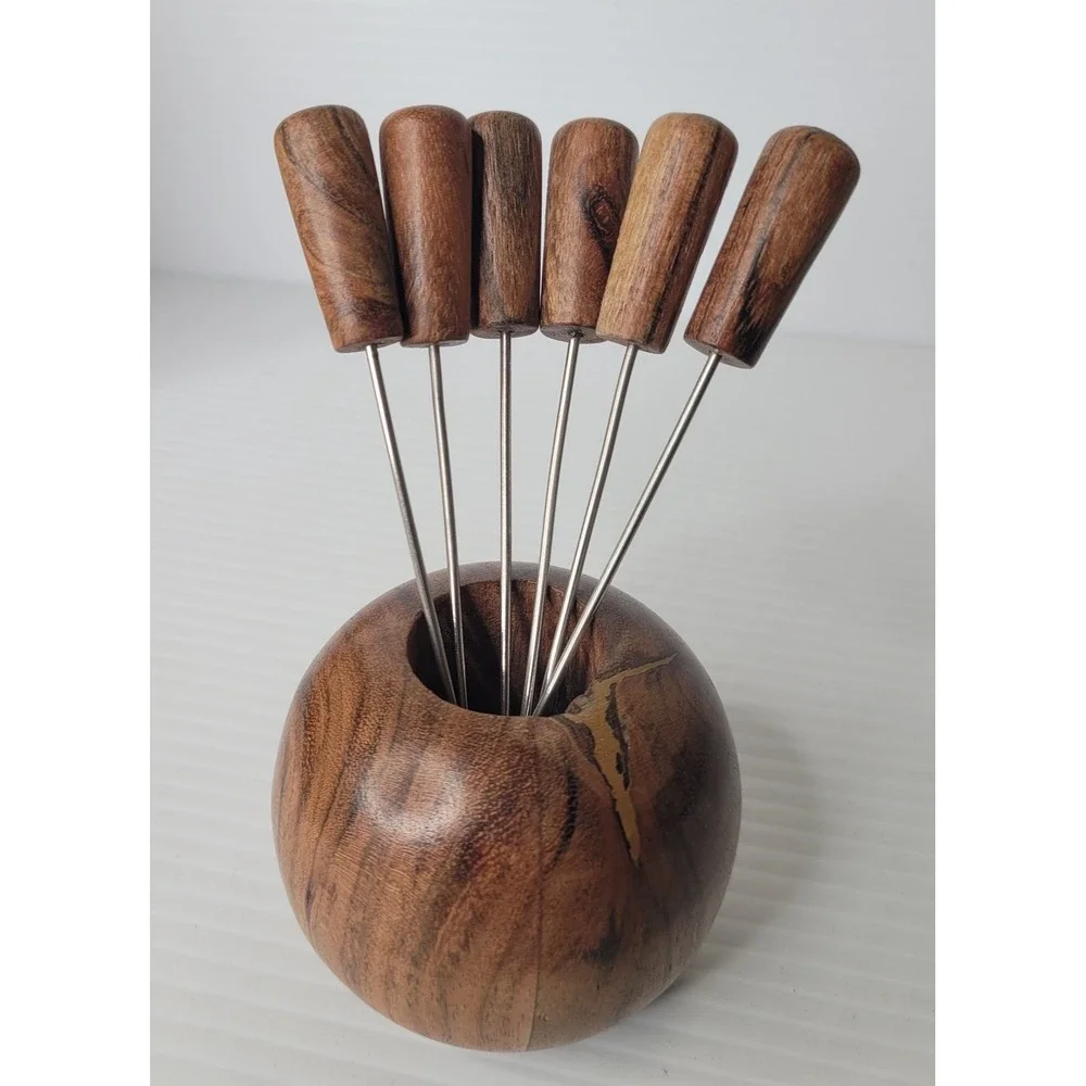Frontgate‎ Hors D'Oeuvre Charcuterie Board Picks Set w/ Holder NEW Old Stock